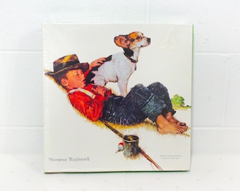 Norman Rockwell Jigsaw Puzzle Sealed, 90s Vintage Puzzle Gift for Him, Hoyle Puzzle for Dad, Grandpa Gift, Vintage Gift for Mom, New Puzzle