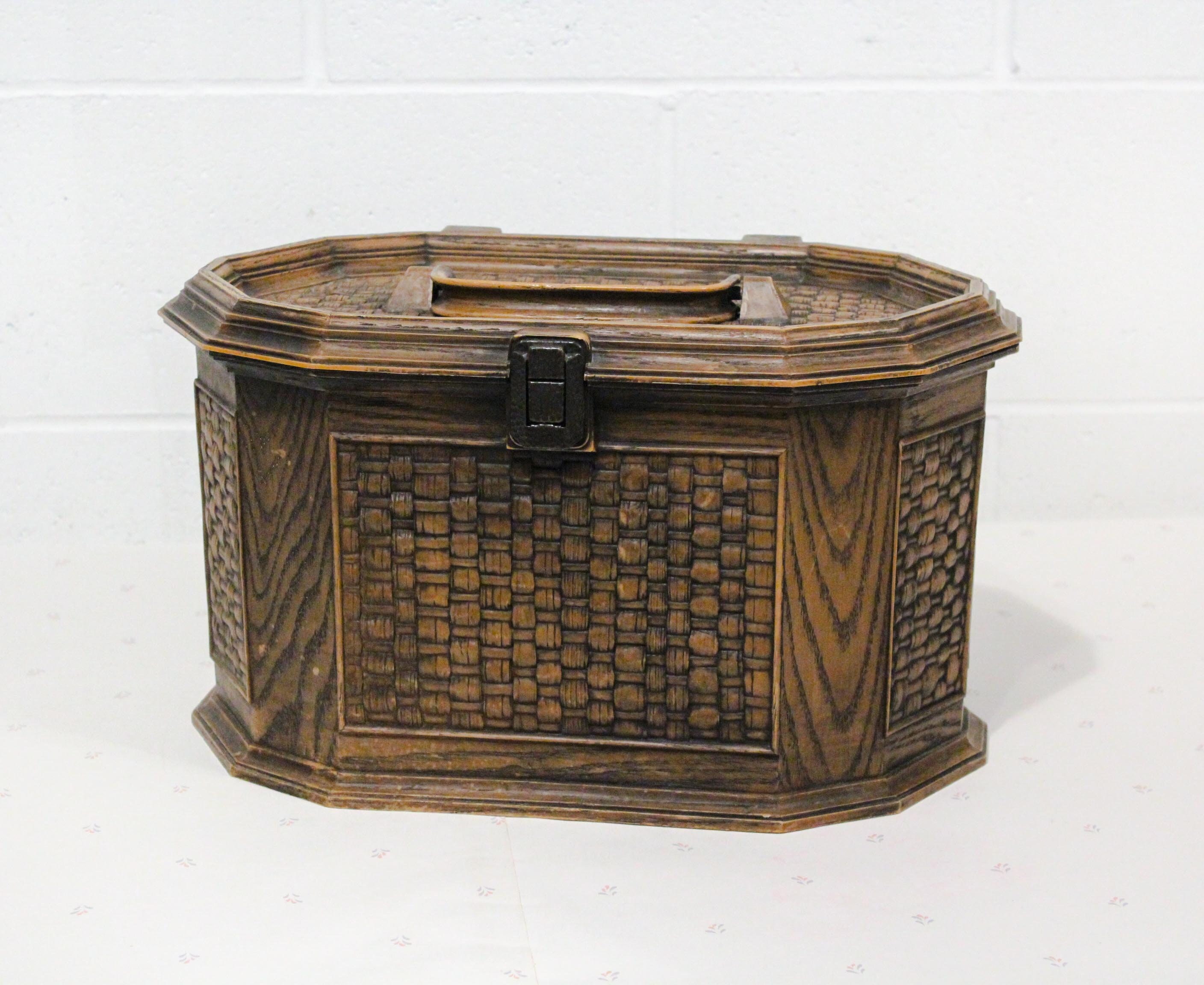 Vintage Plastic Sewing Box Plastic Wicker Design Craft Box | Etsy
