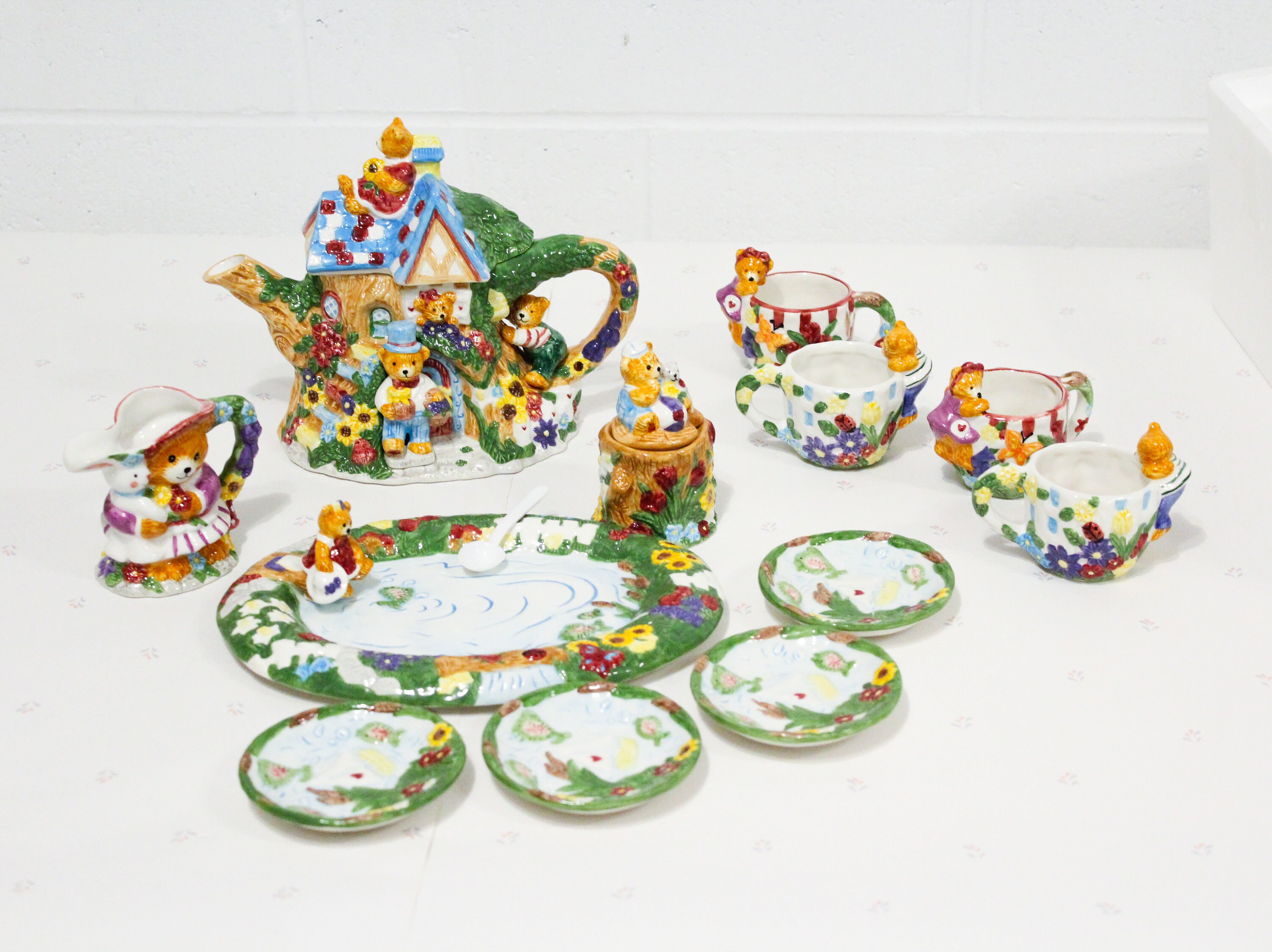 Teddy Bear Tea Set Childrens Toy Tea Party Pretend Play Etsy