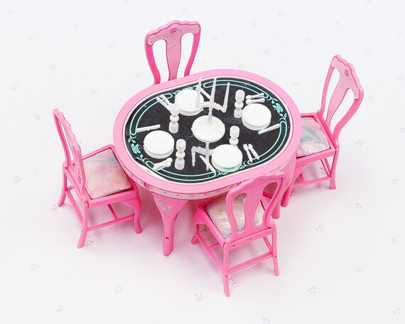 Vintage Barbie Dining Set 90s Barbie Furniture Toy Playset | Etsy