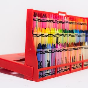 1992 Crayola Wax 72 Crayons Red Carry Case, Vintage Crayon Set, Kids Art Supply, Retro School Art Kit, Crayon Collector Gift, Craft Box