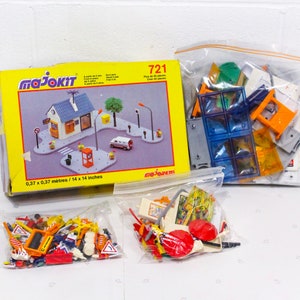 80s Vintage Majorette Majokit Toy Playset, Kids Toy Construction Playset, Car Toy Lot, Vintage Toys for Kids, 80s Toy Set image 1