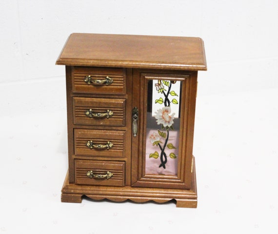 Vintage Jewelry Chest with Drawers, Jewellery Box,