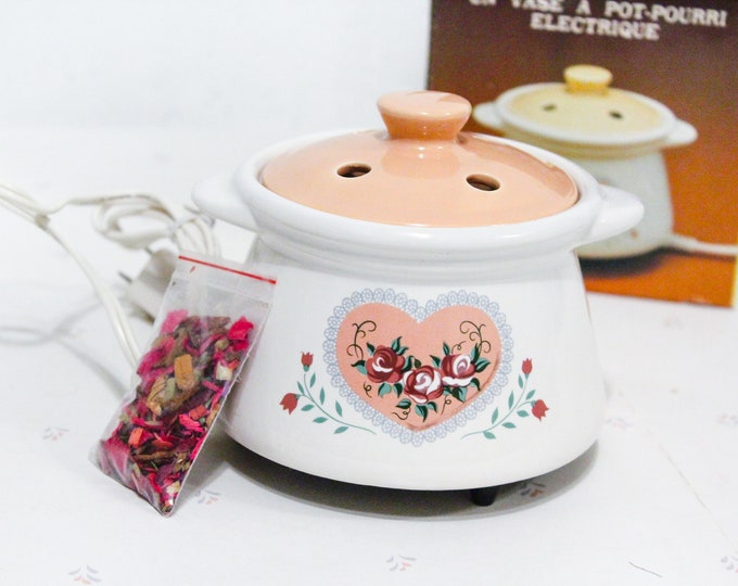 Electric Potpourri Pot, 80s Vintage Potpourri Crock Pot, Fragrance Pot