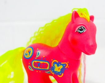 Rare Vintage My Little Pony Sweet Notes, Hasbro G1 Pony, MLP Pink Pony Yellow Hair, 90s Pony Toy for Kid, Vintage Toy Pony