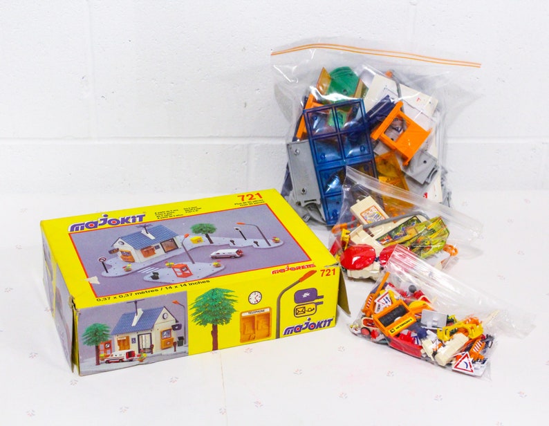80s Vintage Majorette Majokit Toy Playset, Kids Toy Construction Playset, Car Toy Lot, Vintage Toys for Kids, 80s Toy Set image 2