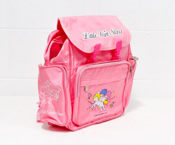 Little Twin Stars Kiki and Lala Pink Backpack, Pink Bag for Kid