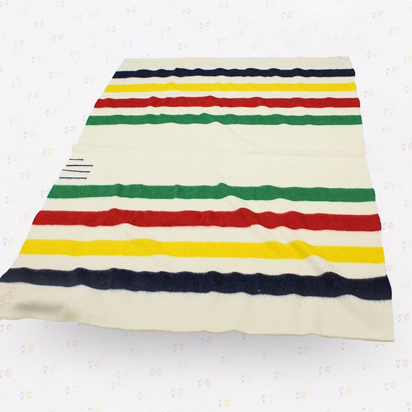 1970s Hudson’s Bay 3.5 Point Blanket, Vintage Throw Blanket, Wool Blanket Vintage Home Decor, Hudson Bay Blanket, Vintage Blanket Trapper