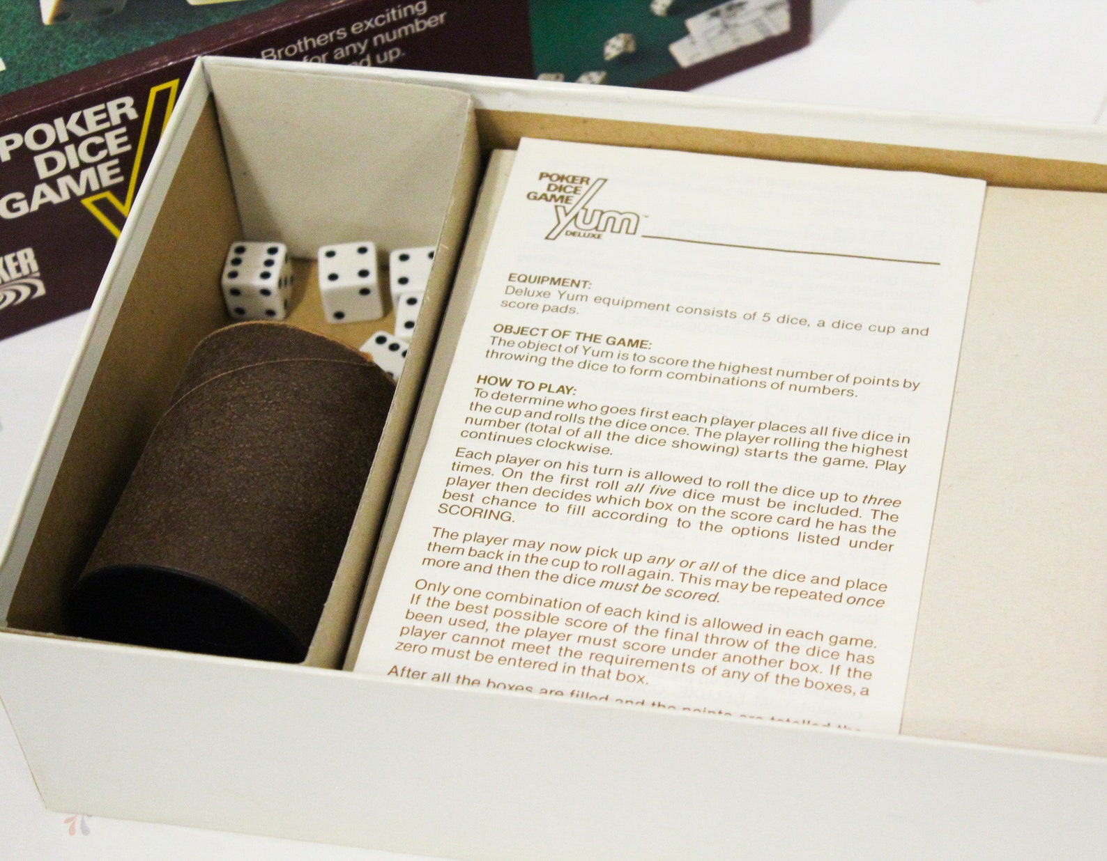 Parker Brothers Yum Poker Dice Game Yum Game 70s Vintage Etsy