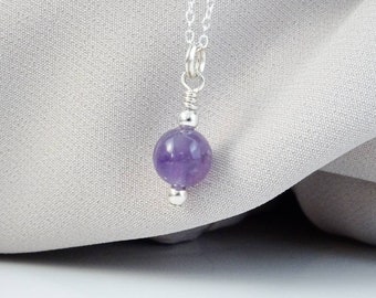 925 Sterling Silver Unique Amethyst Healing Pendant Necklace Gift Idea