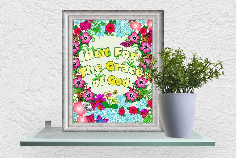 AA Slogan Coloring Page: but for the Grace of God (digital Download) - Etsy