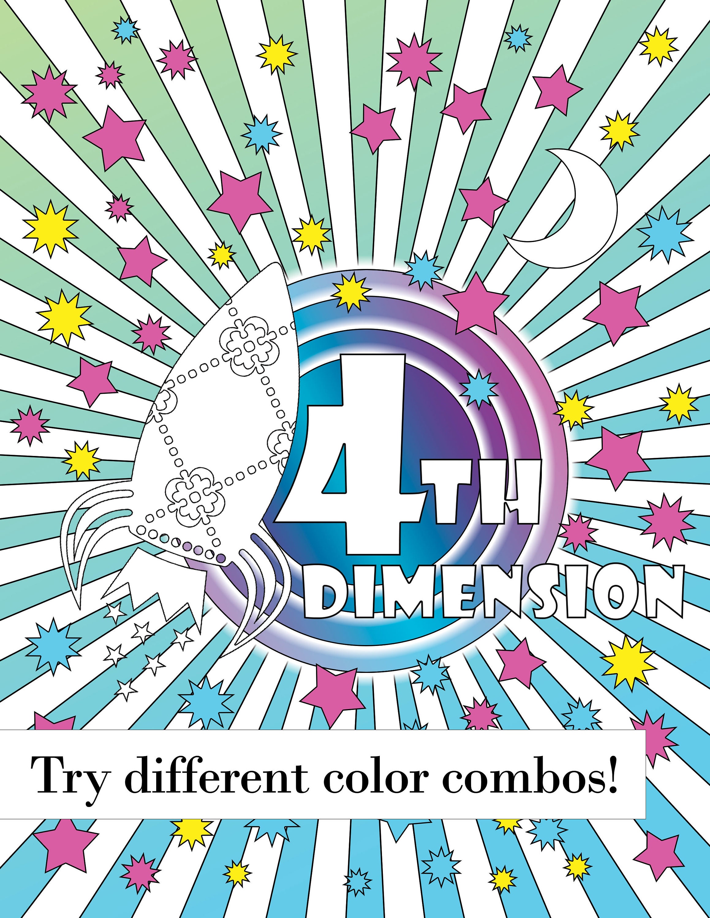 4th Dimension Coloring Book Page - Multiple Versions - Etsy