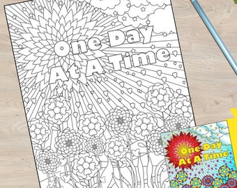 One Day at A time Coloring Book page