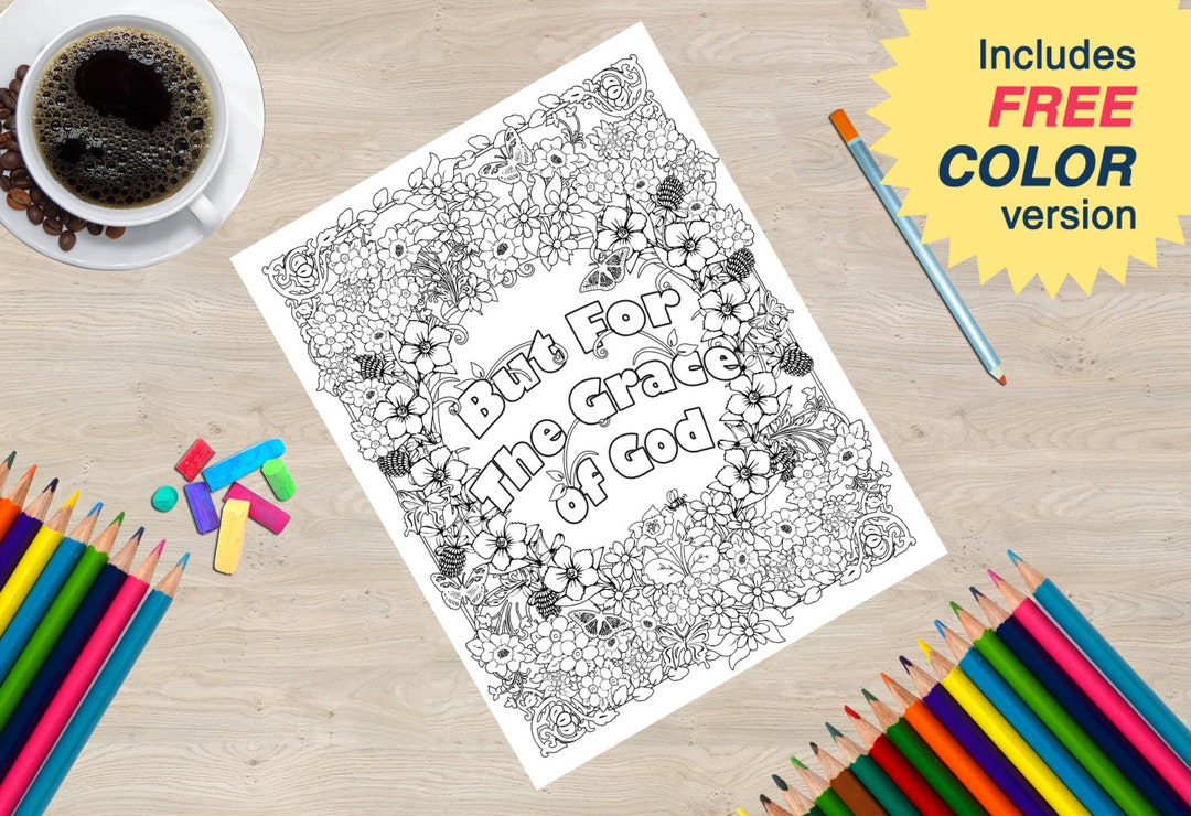 AA Slogan Coloring Page: but for the Grace of God (digital Download) - Etsy
