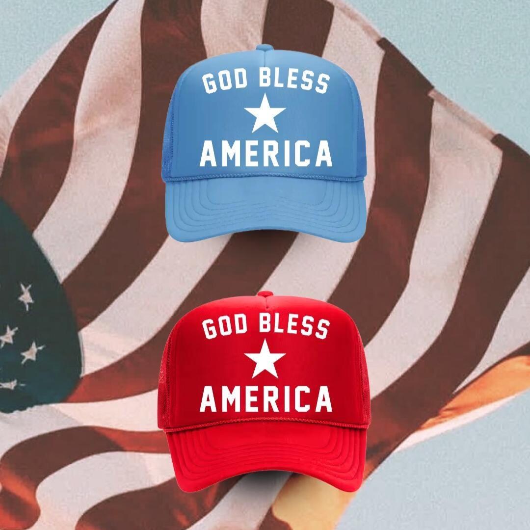 God Bless America Foam Trucker Hat: Patriotic USA Pride - Etsy