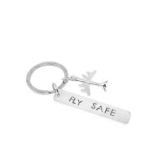 Fly Safe Key Chain, Gift For Pilot, Gift For Flight Attendant, Fly Safe Gift, Pilot Key Ring, Gift For Traveler, Fly Safe Keychain