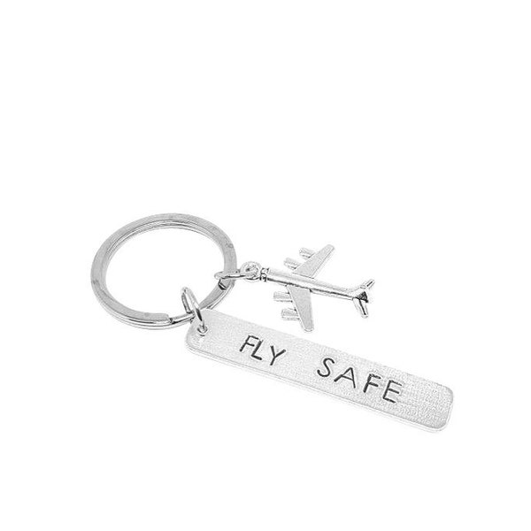 Fly Safe Schlüsselanhänger, Geschenk für Pilot, Geschenk für Flugbegleiter, Fly Safe Geschenk Pilot Schlüsselanhänger, Geschenk für Reisende