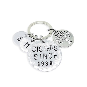 Sisters Keychain,  Personalized Keychain,  Aluminium Sisters Keyring, Customized Sister Keychain,  Hand Stamped Keychain,  Personalized Gift