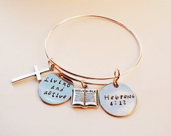 Hand stamped bracelet,Hand stamped bible bracelet,Personalized gift,Scripture bracelet,Handstamped cuff bracelet,Scripture bracelet,initials