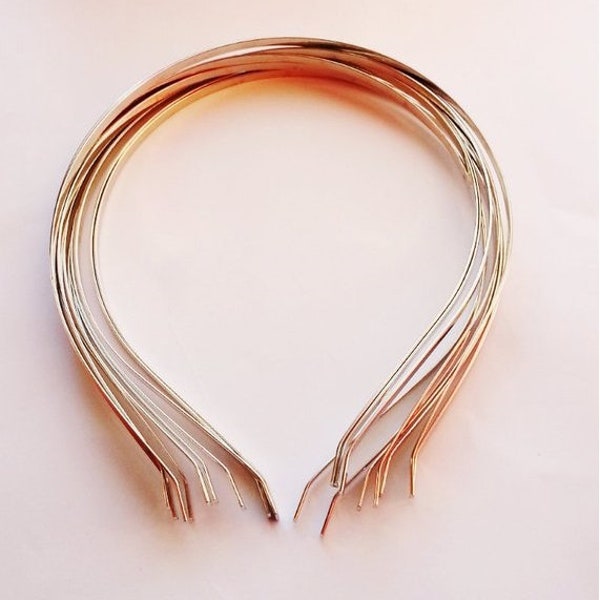 Großhandel 5 stücke 4mm Metall Silber Haarband DIY Handwerk Stirnbänder Versorgung Kopf  Silber Überzogene Metall Stirnbänder Mit Bent End