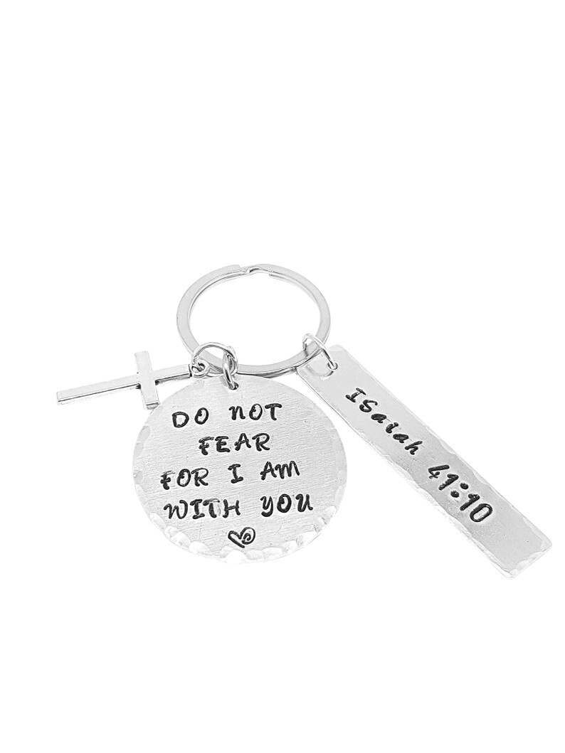 Bible Verse Keyring Do Not Fear For I Am With You Keychain Etsy