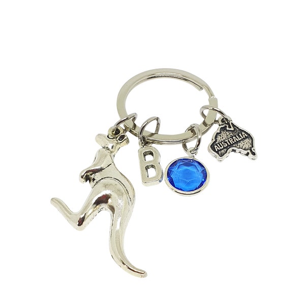 Känguru Schlüsselanhänger, Australien Schlüsselanhänger, Tier Schlüsselanhänger, Zipper Pull Charm, Schlüsselbund, Metall Schlüsselanhänger