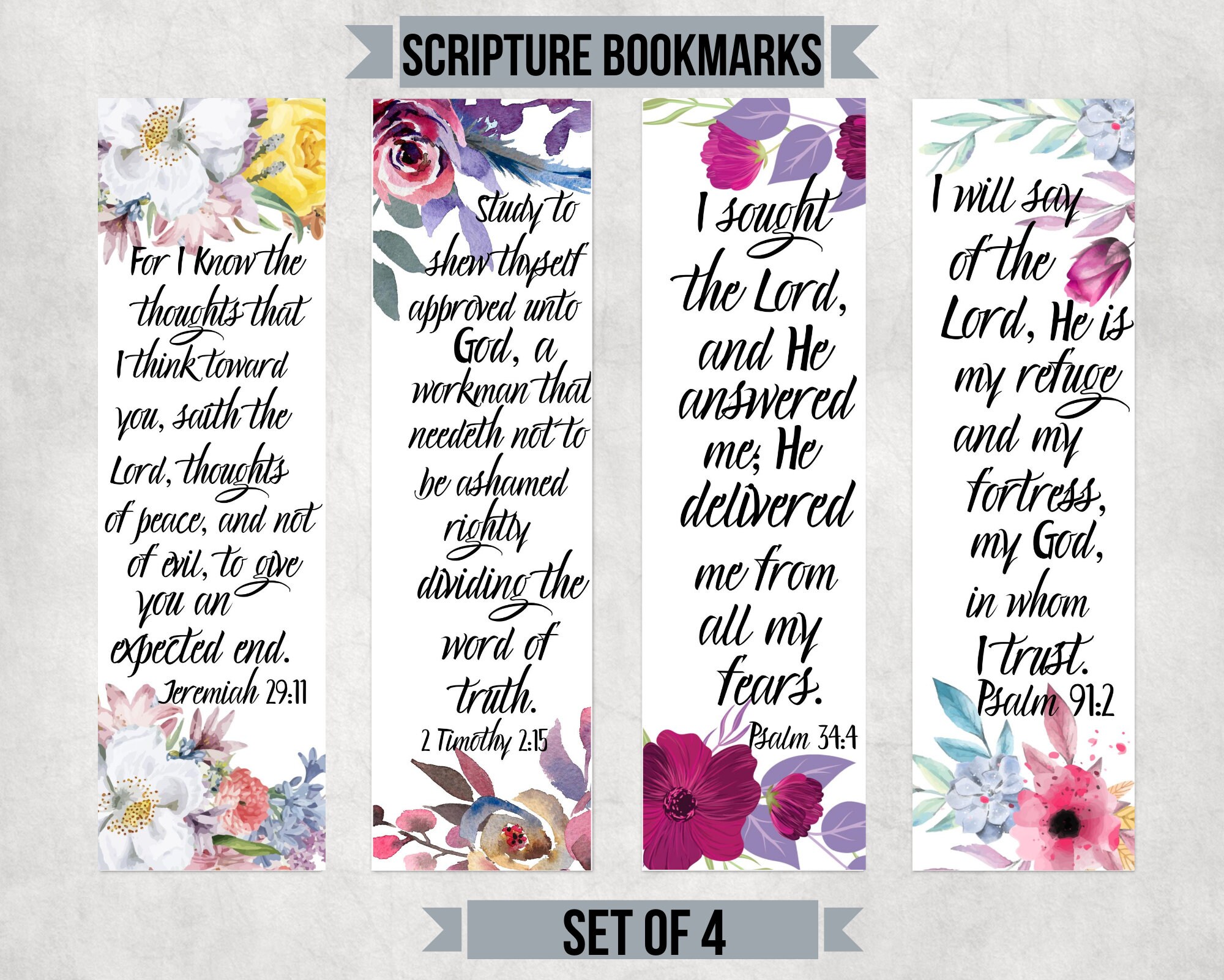 Laminated Bookmark Bible Accessories Bible Bookmarks Etsy
