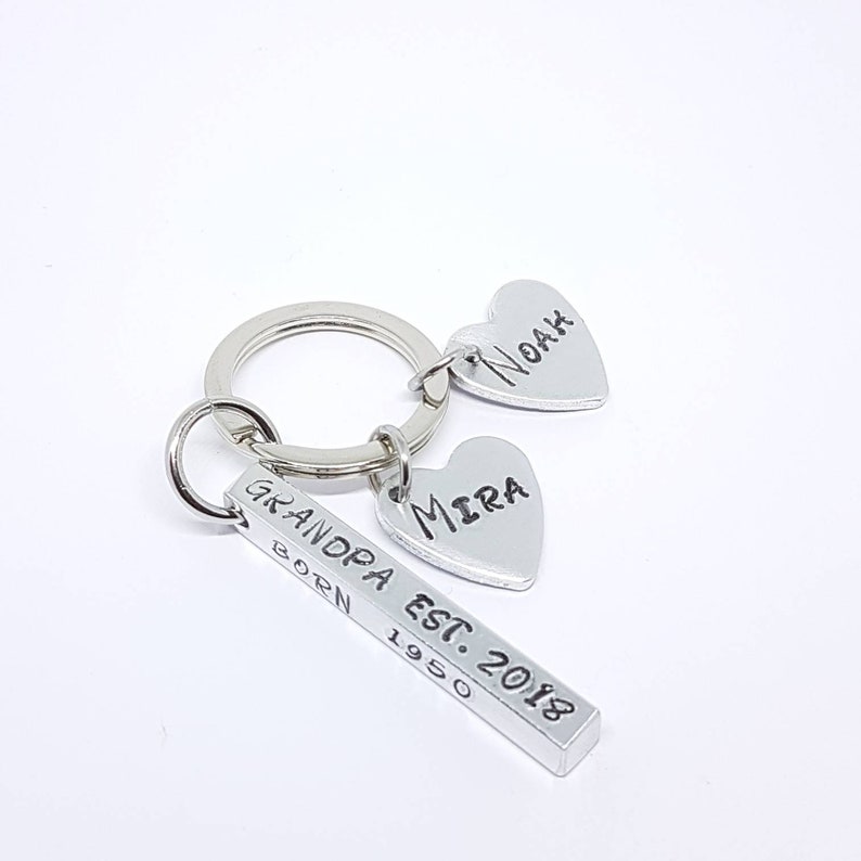 Aluminium Bar Key Chain Custom Name Keychain Hand Stamped Etsy