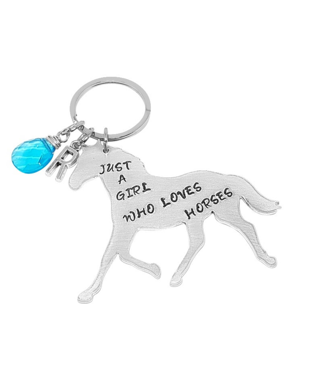 Horse Keychain Just A Girl Who Loves Horses Keychain Etsy