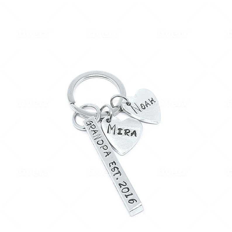 Aluminium Bar Key Chain Custom Name Keychain Hand Stamped Etsy
