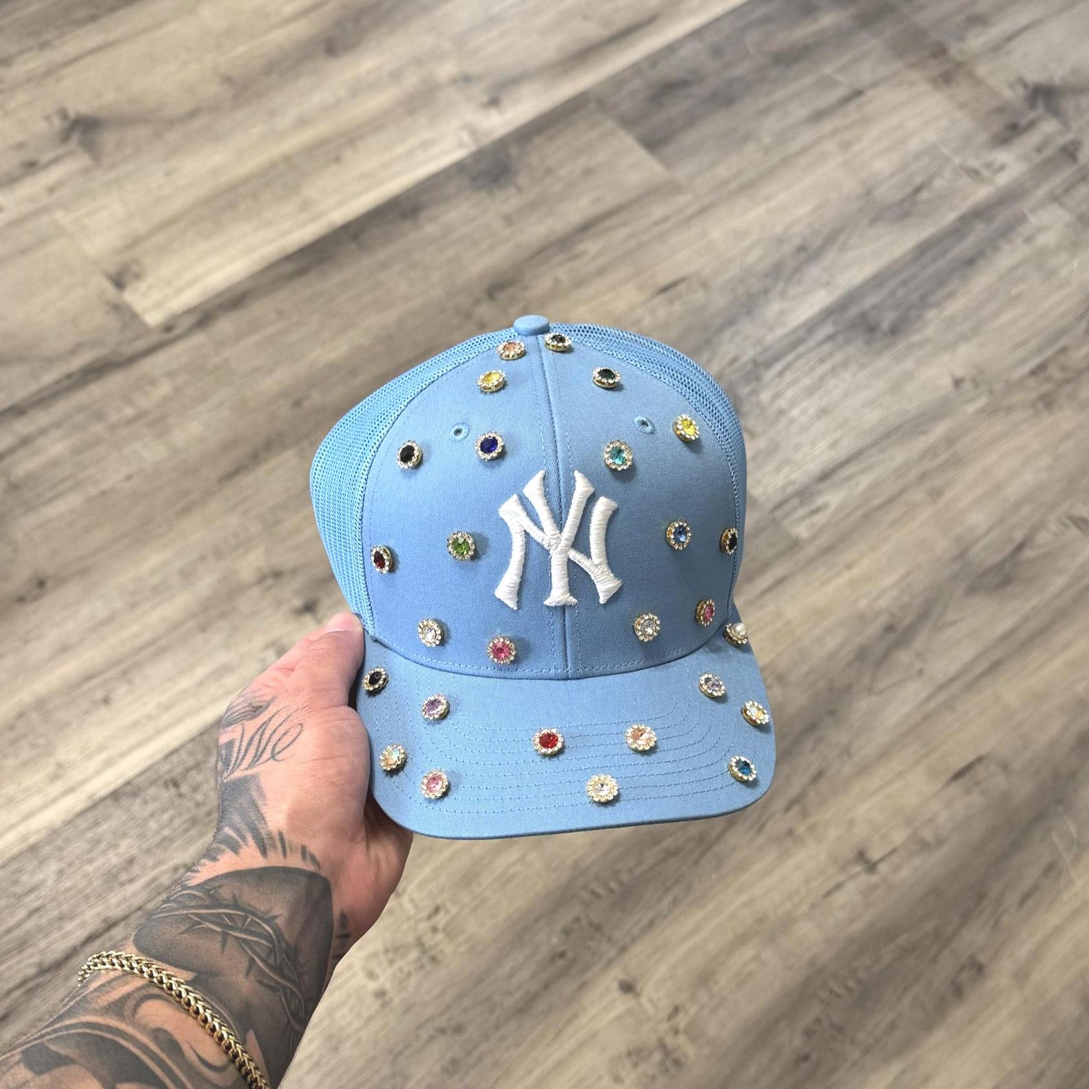NY Rhinestone Embroidered Hat - Bling New York Hat - Custom Jewel Cap ...