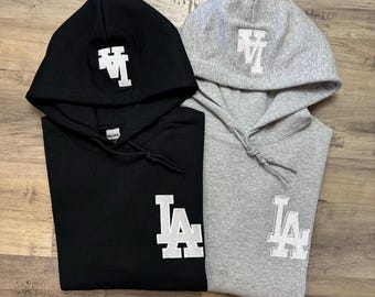 Los Angeles Embroidered Hoodie, Custom Dodger Sweatshirt, Baseball Fan, Vintage Style Retro Sweatshirt, LA Baseball Shirt, LA Gift, Dodgers