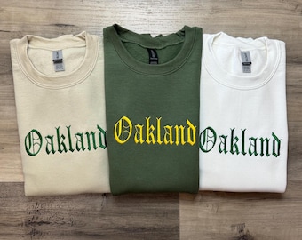 Oakland Embroidered Sweatshirt, Oakland Baseball Shirt, Vintage Oakland Sweatshirt, Baseball Fan, Oakland World Series, Oakland Shirt