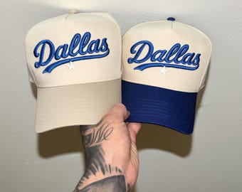 Embroidered Dallas Football Snapback - Vintage Style Texas Streetwear Hat - Custom 3D Foam Cap - Football Fan Gift - Cowboy Puff Embroidery