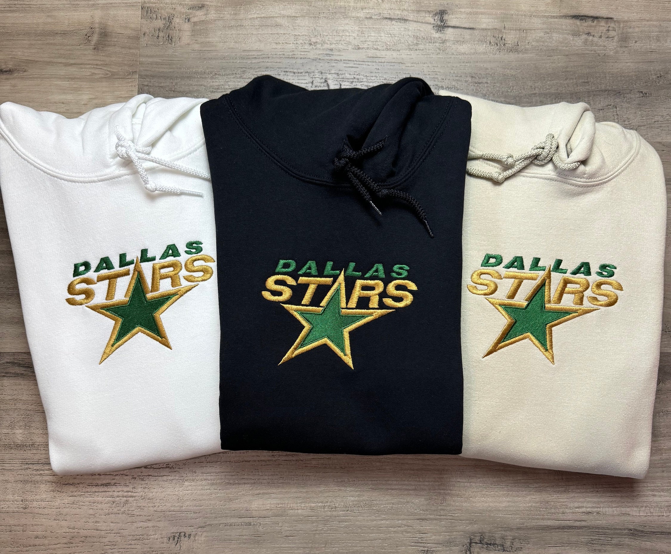 Dallas Star Vintage Style Embroidered Hoodie, Stars Sweatshirt