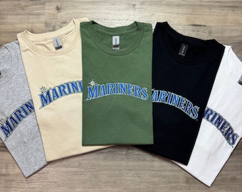 Mariner Embroidered T-Shirt, Baseball Fan Shirt, World Series Tee, Vintage Seattle T-Shirt, Retro Mariner