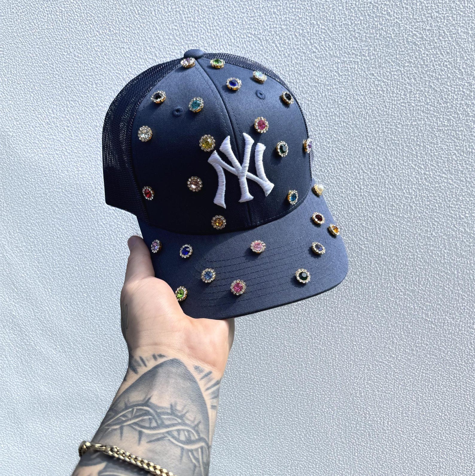 NY Rhinestone Embroidered Hat - Bling New York Hat - Custom Jewel Cap ...