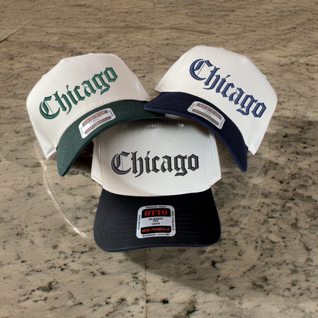Chicago Rapper Cap Embroidered Chicago Cap, Chi Town Hat, Custom Embroidery, Personalized ...