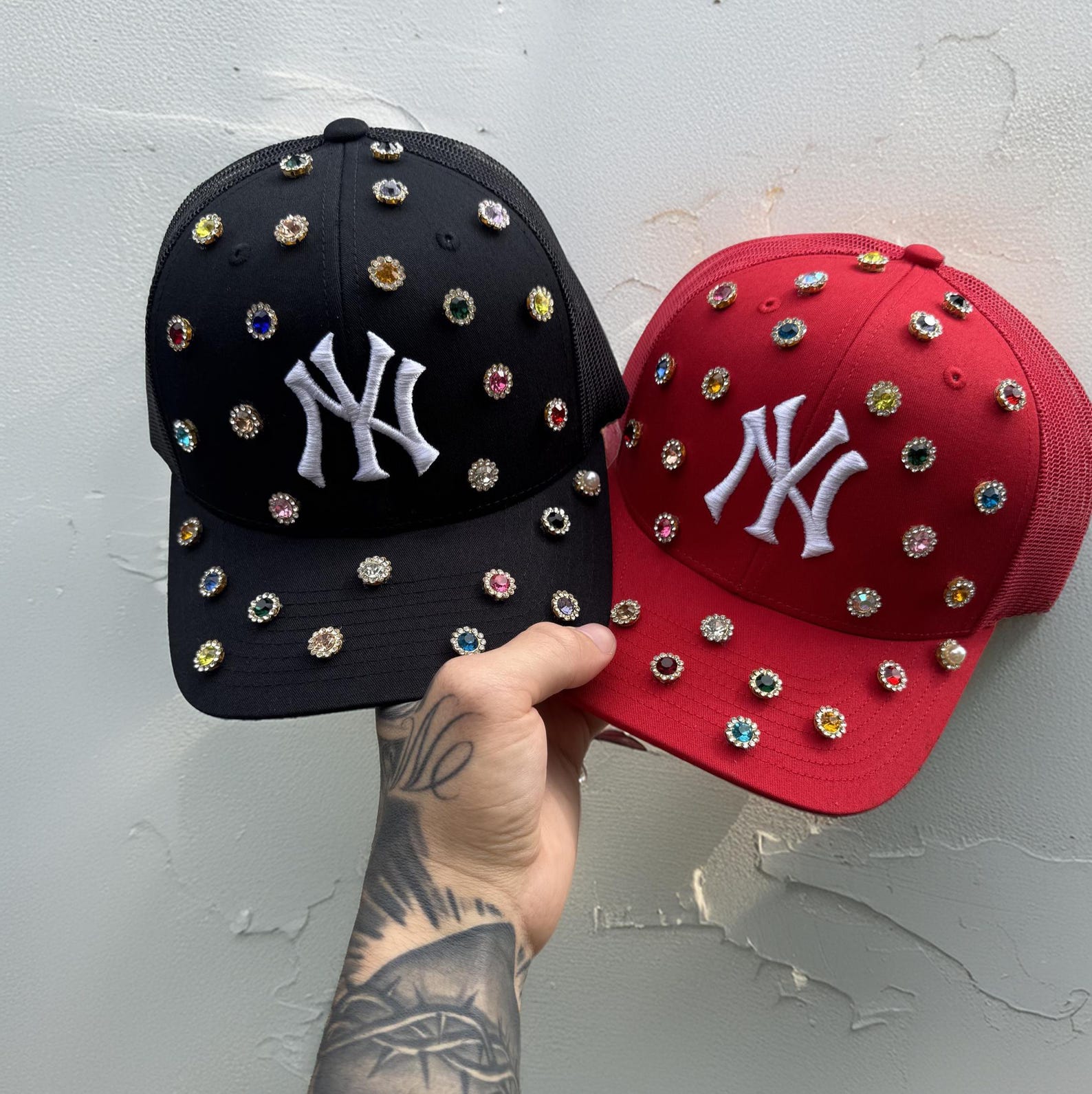 NY Rhinestone Embroidered Hat - Bling New York Hat - Custom Jewel Cap ...