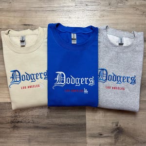 Embroidered Dodger Vintage Sweatshirt, Dodger World Series Crewneck Sweatshirt, Los Angeles Baseball, Retro Dodger Shirt, Baseball Fan