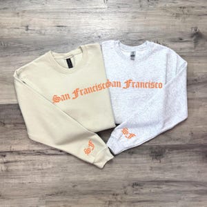 Embroidered San Francisco Sweatshirt - Vintage Style Pullover - San Francisco Baseball - SF Fan - San Francisco Shirt - Custom Embroidery