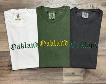 Oakland Embroidered Shirt, Oakland Baseball T-Shirt, Vintage Comfort Colors Shirt, Baseball Fan, Oakland World Series Shirt, Oakland Shirt