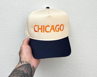 Chicago Embroidered Snapback - 90s Baseball Hat - Vintage Style Chicago Streetwear Cap - Baseball Fan - Custom Embroidery - Retro Snapback