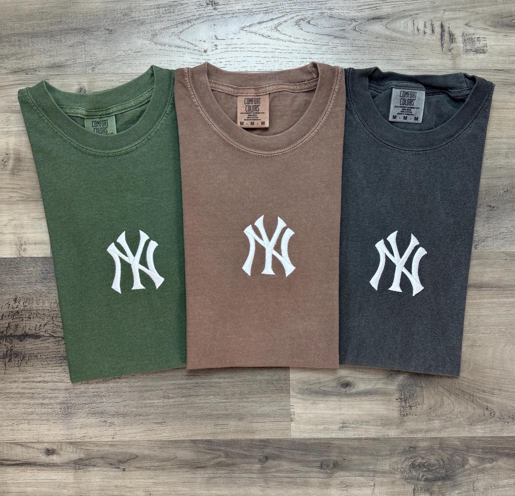 Embroidered New York Shirt, Comfort Colors New York T-Shirt, New York Fan Tee, Vintage Yankee T-Shirt, NY Vintage Retro Shirt