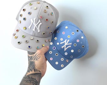 Upcycled New York yankee biggie inspired Embellished snap back Cap New Notorious Big King of NY Yankees Snapback Hat | eBay main image 3