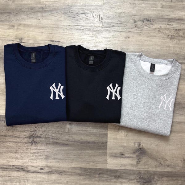Embroidered New York Sweatshirt, New York T-Shirt, New York Fan Shirt, Vintage Yankee Sweater, NY Vintage Retro Sweatshirt, New York