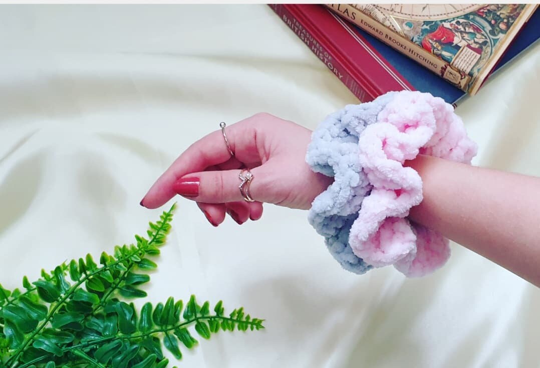 Velvet Crochet Scrunchies, Unique, Luxury Hair Accessories, Handmade,…