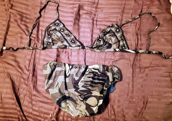 70s Authentic Emilio Pucci Girls Bikini size blue,