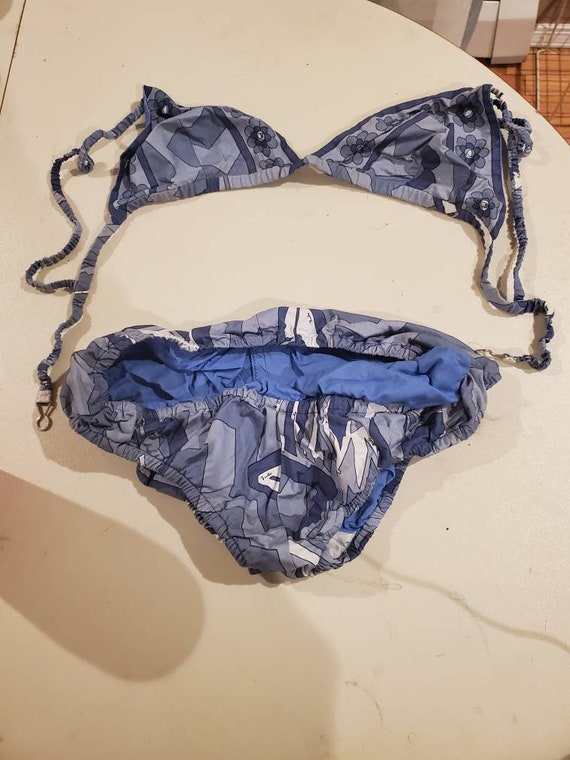 70s Authentic Emilio Pucci Girls Bikini,blue, size