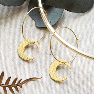 Boucles d'oreilles demi-lune | Boucles d'oreilles créoles bohèmes | Boucles d'oreilles ethniques tribales hippies | Boucles d'oreilles bohèmes modernes